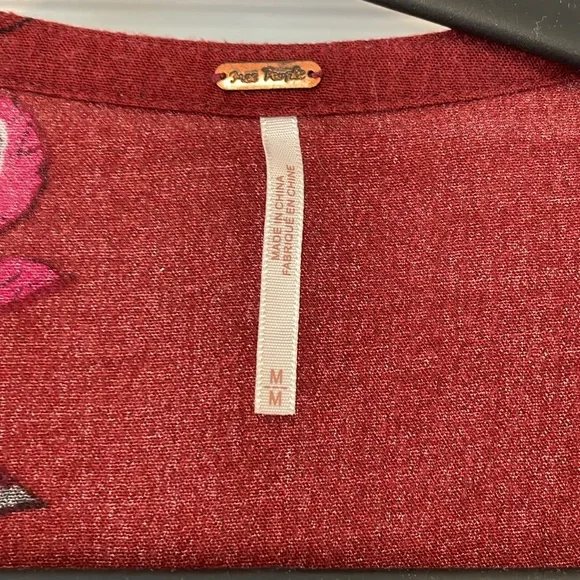 Free People Electric Orchid Tree Swing Tunic Dress Red - Picture 11 of 15